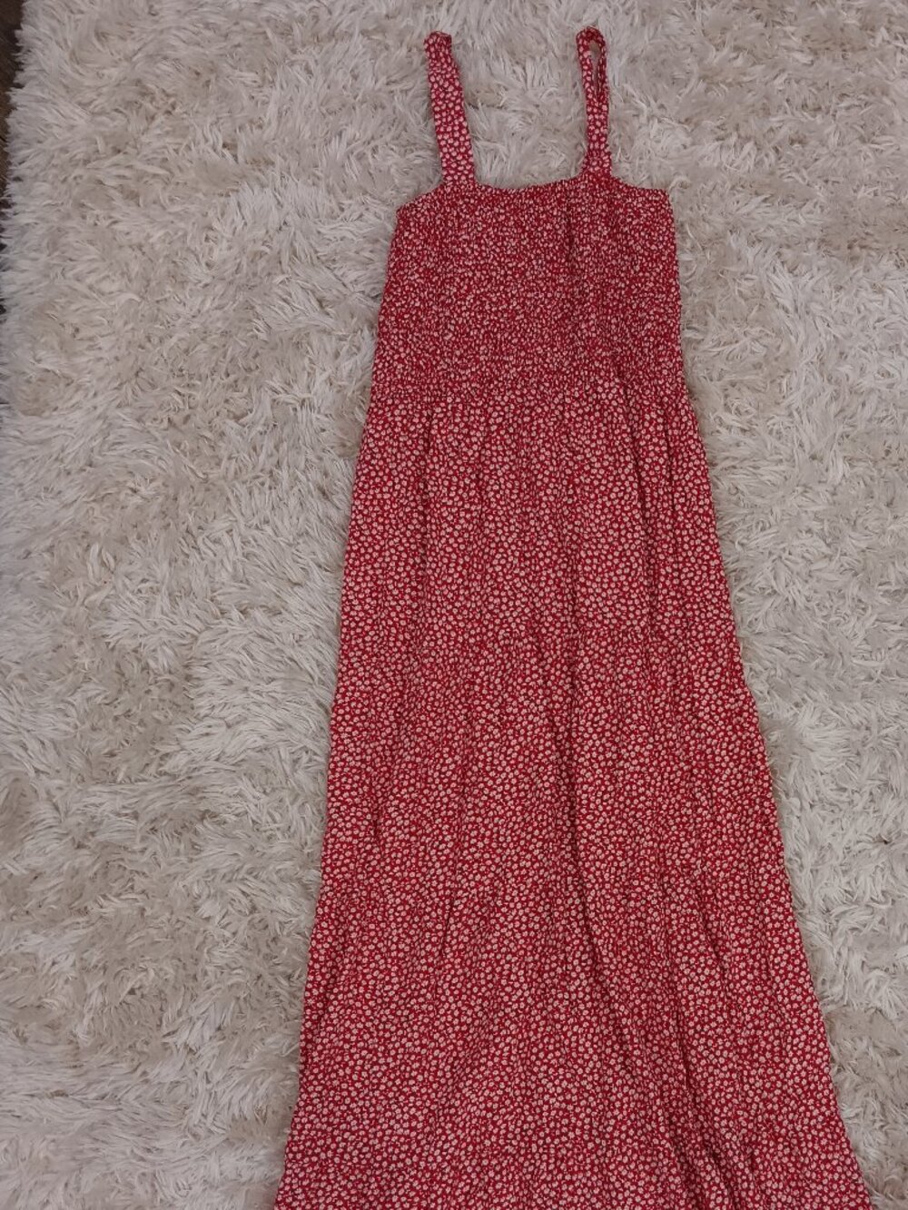 LA COMET long red floral sundress / 100 Viscosa / Size S